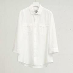 FACTOTUM / ファクトタム　綿シルク　7分袖シャツ  (WHITE)