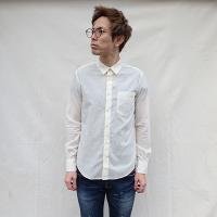 FACTOTUM / ファクトタム　コットンウール製品染めプリーツタックシャツ
